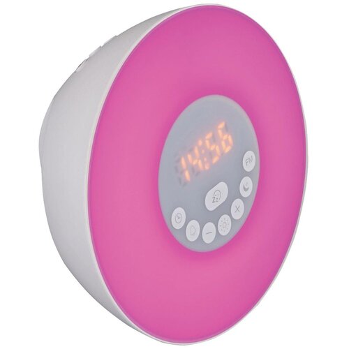 Home Sat sa alarmom, FM radio, LED RGB svjetlost - LTCR 04, Bijeli Cijene