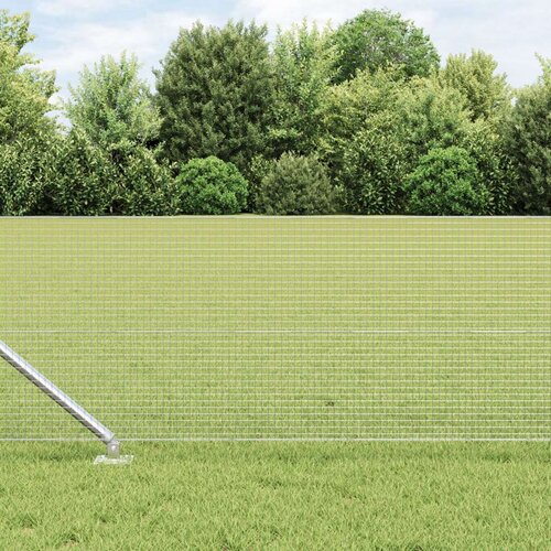  Zavarena žičana ograda s 13 sidrenih postova 0.4x50 m pocinčani čelik Slike