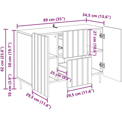  Kreveta s ladicama 89 x 34,5 x 62 cm Konstruirano drvo Slike
