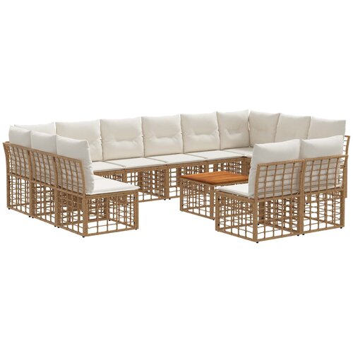  Set vanjskih sofa 13 pcs Prirodna i krema bijela Poliester Cene