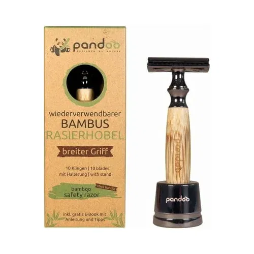 Pandoo Varnostna britvica z ročajem iz bambusa - Širok ročaj