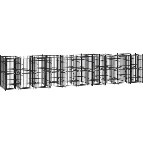 VidaXL Zunanji pasji boks jeklo 18,43 m&amp;sup2; Slike