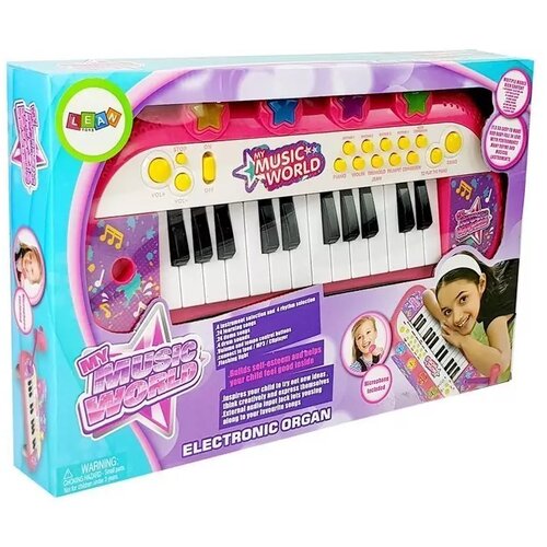 Lean Toys Klaviatura, klavir, 24 tipk, USB mikrofon, roza Slike