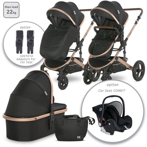 Lorelli BOSTON Black Kolica 2u1: Košara + Zimska Navlaka + Putna Torba (0mj+) - (do 15kg/96cm) Cijene
