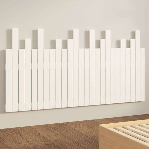 VidaXL zidno uzglavlje bijelo 159,5x3x80 cm od masivne borovine Slike