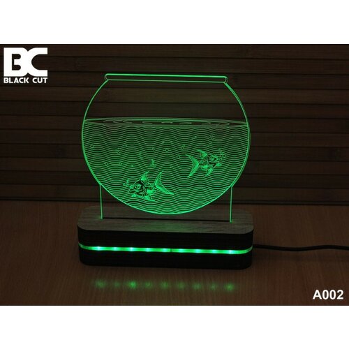 Black Cut 3D Lampa jednobojna - Akvarijum ( A002 ) Slike