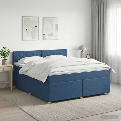  Boxspring krevet s madracem Plava 140 x 190 cm Tkanina Cijene