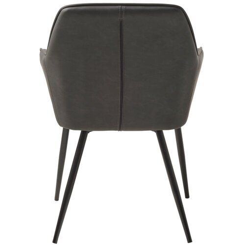 Unique Furniture Temno sivi jedilni stoli iz umetnega usnja z nasloni za roke v kompletu 2 ks Nolan Stripe &amp;ndash; Slike