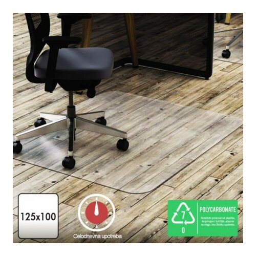 Unnix Uix podloga za stolicu polikarbonat standard, za tvrdu podlogu, prozirna, 1mm, 125x100cm ( B659 ) Slike