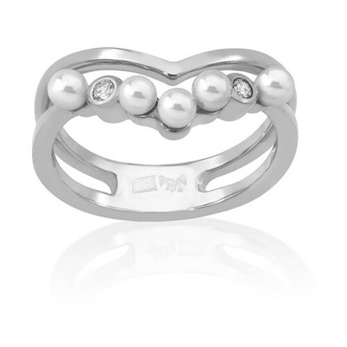 Majorica ženski arabesque beli biserni srebrni prsten sa kristalima 3,4 mm 55 mm Cene