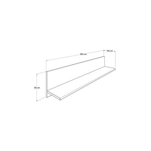 Hanah home Zidna polica Raf-11-Ff-1, 120x25x20 cm, Hrast Cijene