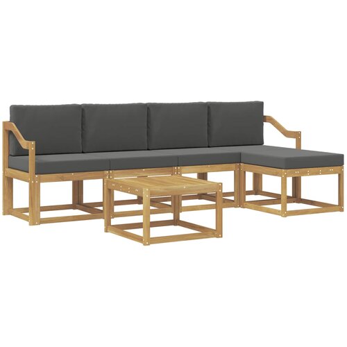 vidaXL Zunanja garnitura za sedenje z blazino 6 pcs Bela in antracit, (5000282349) Cene