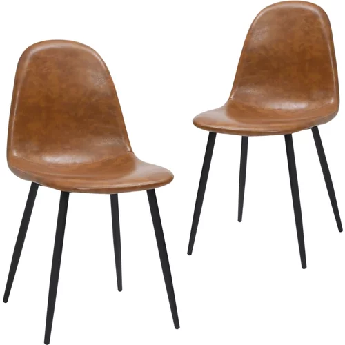 vidaXL Jedilni stoli 2 kosa 45x53,5x83 cm sijoče rjavo umetno usnje, (20700106)