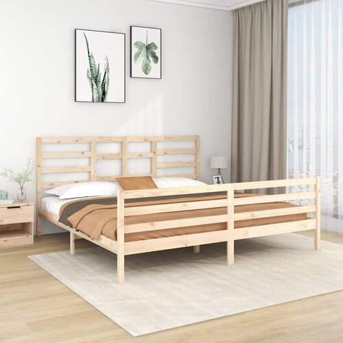 The Living Store Posteljni okvir iz trdnega lesa 200x200 cm - Posteljni Okvir, (21526165) Cene