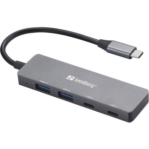Sandberg USB-C hub razdelilnik, 4-v-1 2x USB-A, 2x USB-C Cene