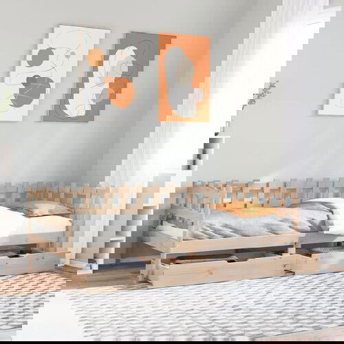 vidaXL Dnevni krevet s ladicama bez madraca 90 x 190 cm masivno drvo Cijene
