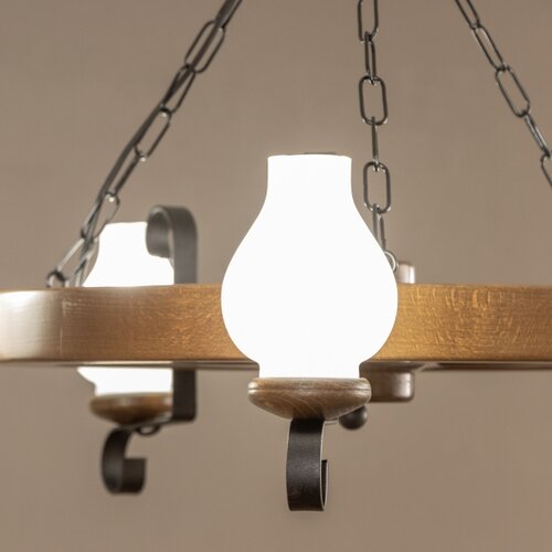  Brilagi - Luster na lancu ROATA 5xE14/40W/230V prečnik 70 cm buk/orah Slike
