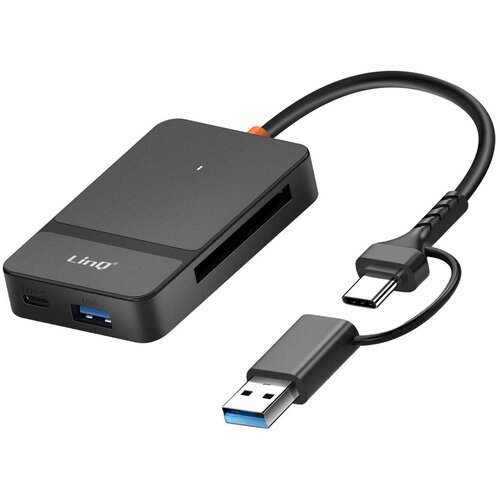 LINQ 8-v-1 hub za branje kartic USB in USB-C s funkcijo polnjenja pametnega telefona, Črna, (5000063517) Cene