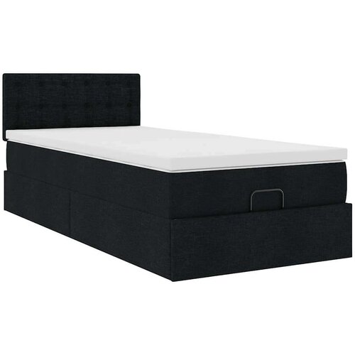 VidaXL otomanski okvir kreveta s madraca crni 80x200cm od tkanine Slike