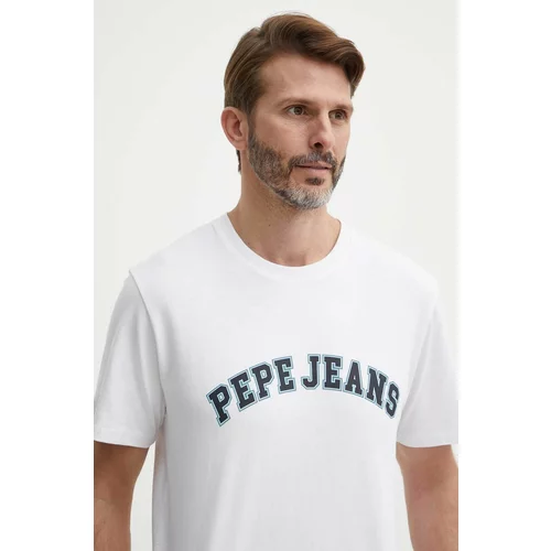 PepeJeans Bombažna kratka majica moški, bež barva