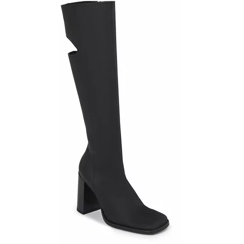 Calvin Klein Jeans Zimski škornji Long Heel Zip Boot Cut Out Edgy YW0YW01253 Triple Black 0GT