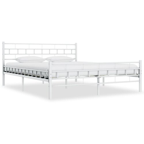 VidaXL Posteljni okvir bel kovinski 180x200 cm, (20606377) Slike