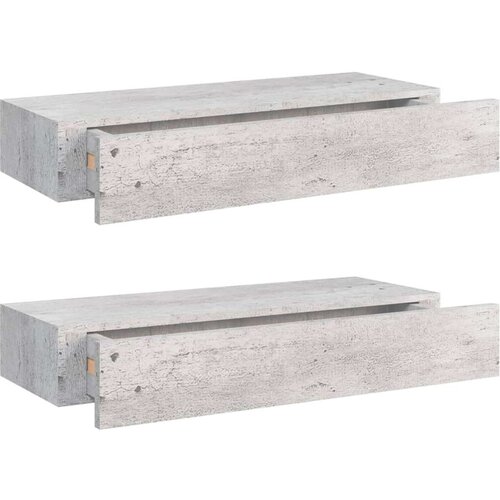 VidaXL zidne police s ladicama 2 kom boja betona 60 x 23,5 x 10 cm MDF Slike
