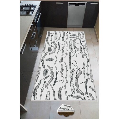 Conceptum Hypnose tepih Wookece222, 100x300 cm, belo-crni Cene