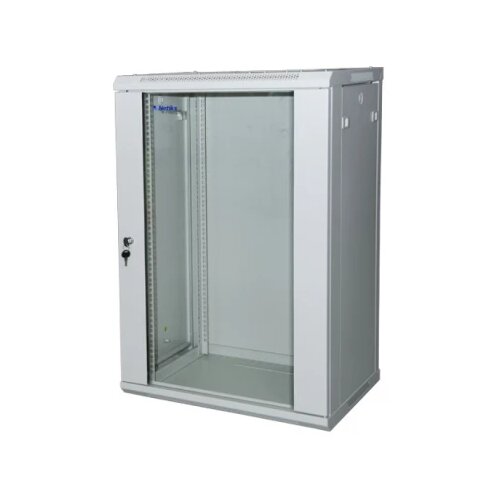  18U/19" rek orman nazidni Netiks W6418, staklena vrata sa bravom, dim. 600x450x900mm (ŠxDxV), prednje i zadnje šine 19", nosivost do 60kg Cene
