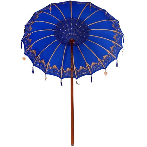 vidaXL senčnik drugo modra x 250 cm bombaž in trda les Cene