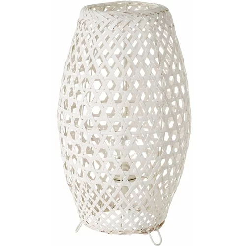 Casa Selección Bijela stolna lampa s bambusovim sjenilom (visina 36 cm) –
