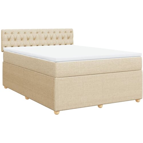 Maison Chic Box spring postelja - Vzmetna postelja z vzmetnico krem 140x190 cm blago SL5230, (21887302) Cene