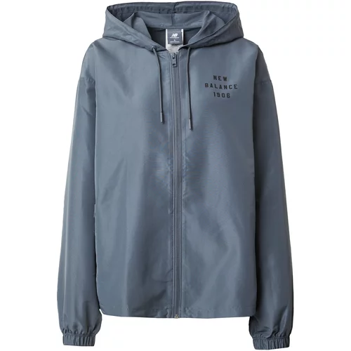 New Balance Prehodna jakna 'Iconic Collegiate' bazaltno siva / črna