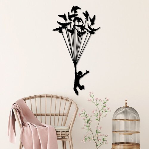 Wallity Zidna dekoracija Flying Boy 3, 45x85cm, Crna Slike
