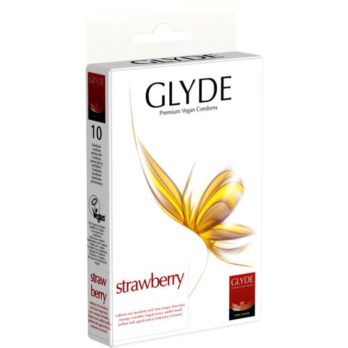 GLYDE Strawberry - Premium Vegan Condoms 10 pack Cene