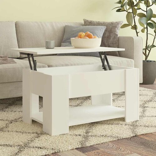  Stolić za kavu bijeli 79 x 49 x 41 cm od konstruiranog drva Cijene