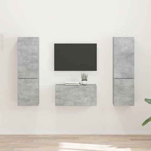  Set TV komoda 5 pcs Betonski sivi Konstruirano drvo Cene