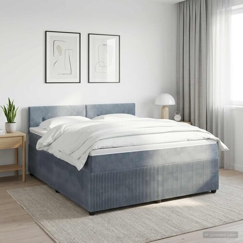  Boxspring krevet s madracem Tamnosiva 160 x 200 cm Baršun Cene