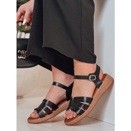 DStreet Sandały damskie na niskim koturnie SANTORIA czarne Slike