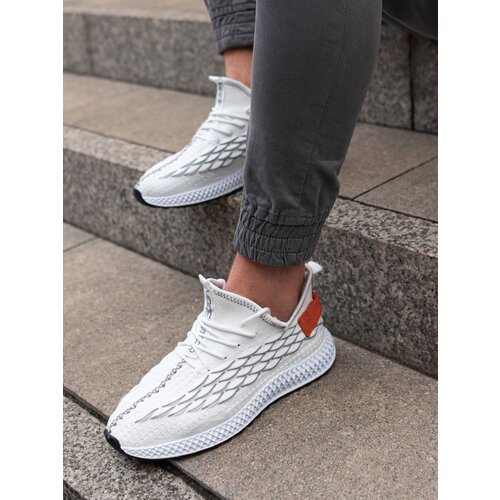 Ombre Lightweight men's shoes lace-up sneakers - white Slike