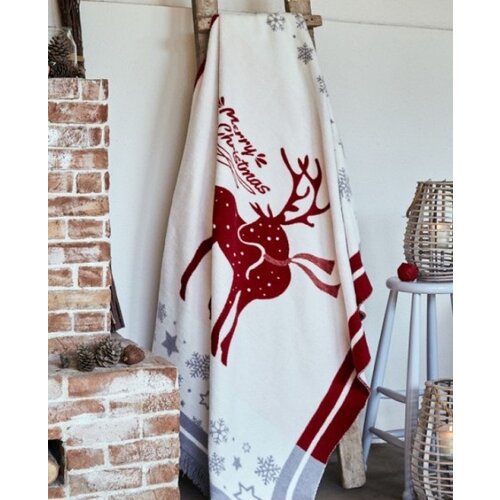 Dekordom Ćebe cotton christmas 200x230 - 22152-a - raindeer red ( 023777 ) Slike