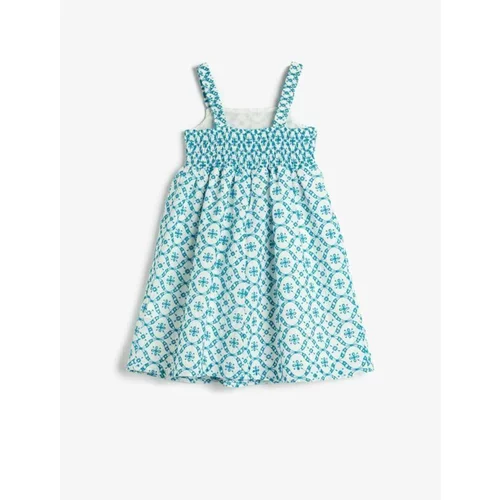 Koton Girl's Dress Suspended Scalloped Embroidered Cotton Lined