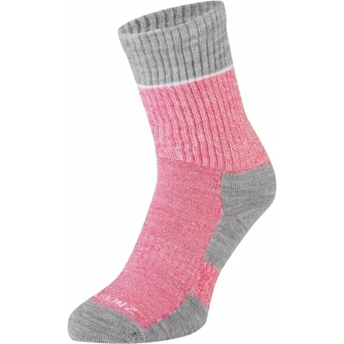 Sealskinz Thurton Solo QuickDry Mid Length Sock Pink/Light Grey Marl/Cream XL Kolesarske nogavice