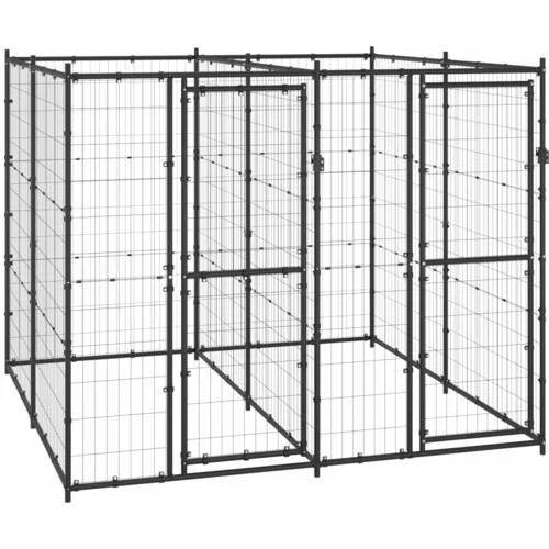 vidaXL vanjski kavez za pse čelični 4,84 m²