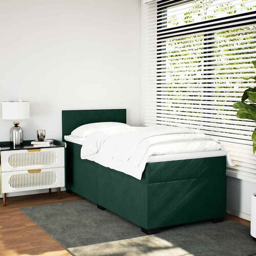 Box spring krevet s madracem tamnozeleni 80 x 200 cm bar&amp;scaron;unasti Slike