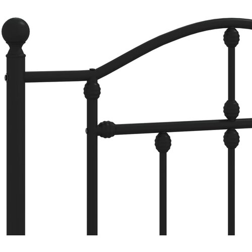  Metalni okvir kreveta uzglavlje i podnožje crni 80x200 cm Slike
