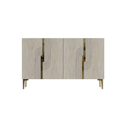Hanah home konzola meyra 120 white travertine gold Slike