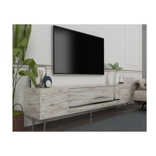 Hanah home tv polica Dekop1 ephesus marble silver Cene