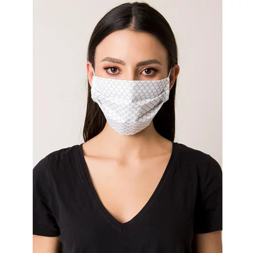 Fashion Hunters white, reusable, patterned protective mask
