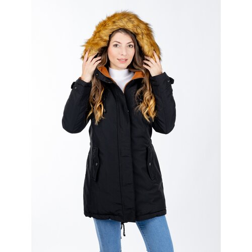 Glano Women's reversible winter parka - black/brown Cene
